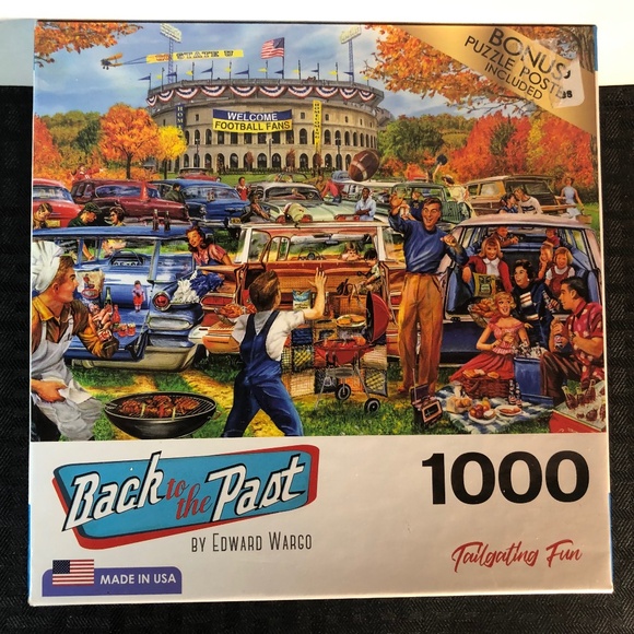Back to The Past - Tailgating Fun" 1000-piece jigsaw puzzle - Picture 1 of 4